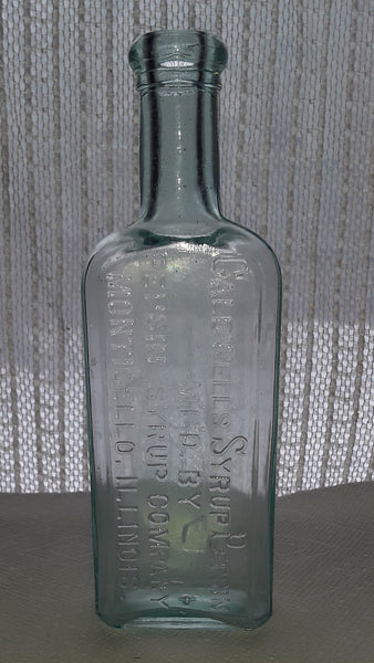 CALDWELL'S SYRUP PEPSIN MONTICELLO, ILLINOIS. AQUA MEDICINE BOTTLE