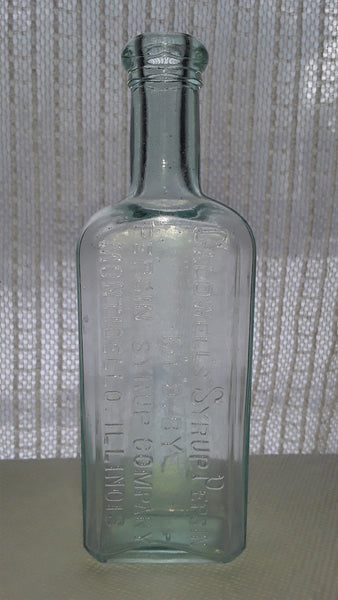 CALDWELL'S SYRUP PEPSIN MONTICELLO, ILLINOIS. AQUA MEDICINE BOTTLE