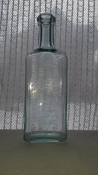 CALDWELL'S SYRUP PEPSIN MONTICELLO, ILLINOIS. AQUA MEDICINE BOTTLE