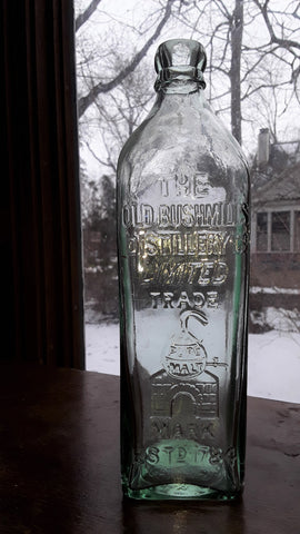 THE OLD BUSHMILLS DISTILLERY Co LIMITED GREEN WHISKY BOTTLE