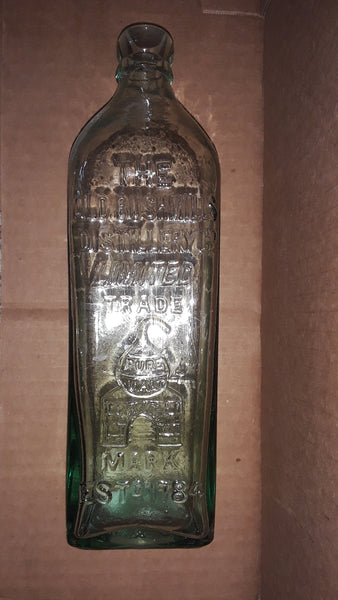 THE OLD BUSHMILLS DISTILLERY Co LIMITED GREEN WHISKY BOTTLE