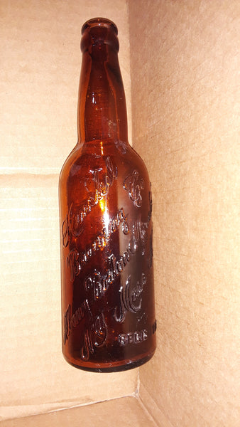 HINCKEL BREWING Co ALBANY NY. BOSTON MASS. MANCHESTER N.H. REGISTERED AMBER BEER BOTTLE