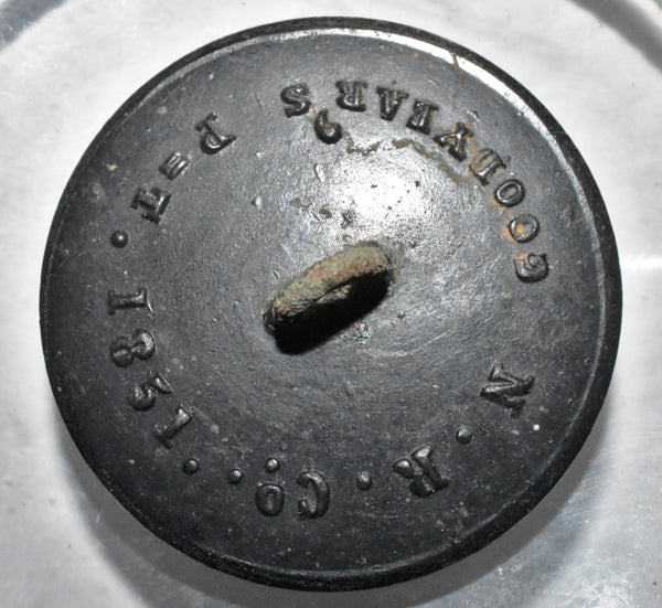 1868 Seymour & Blair presidential button with intact shank (Goodyear's 1851)