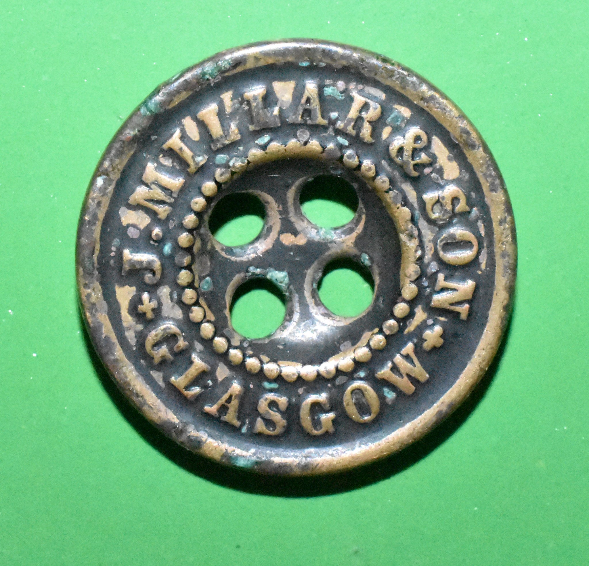 J. Millar &Sons, Glasgow Brass Button