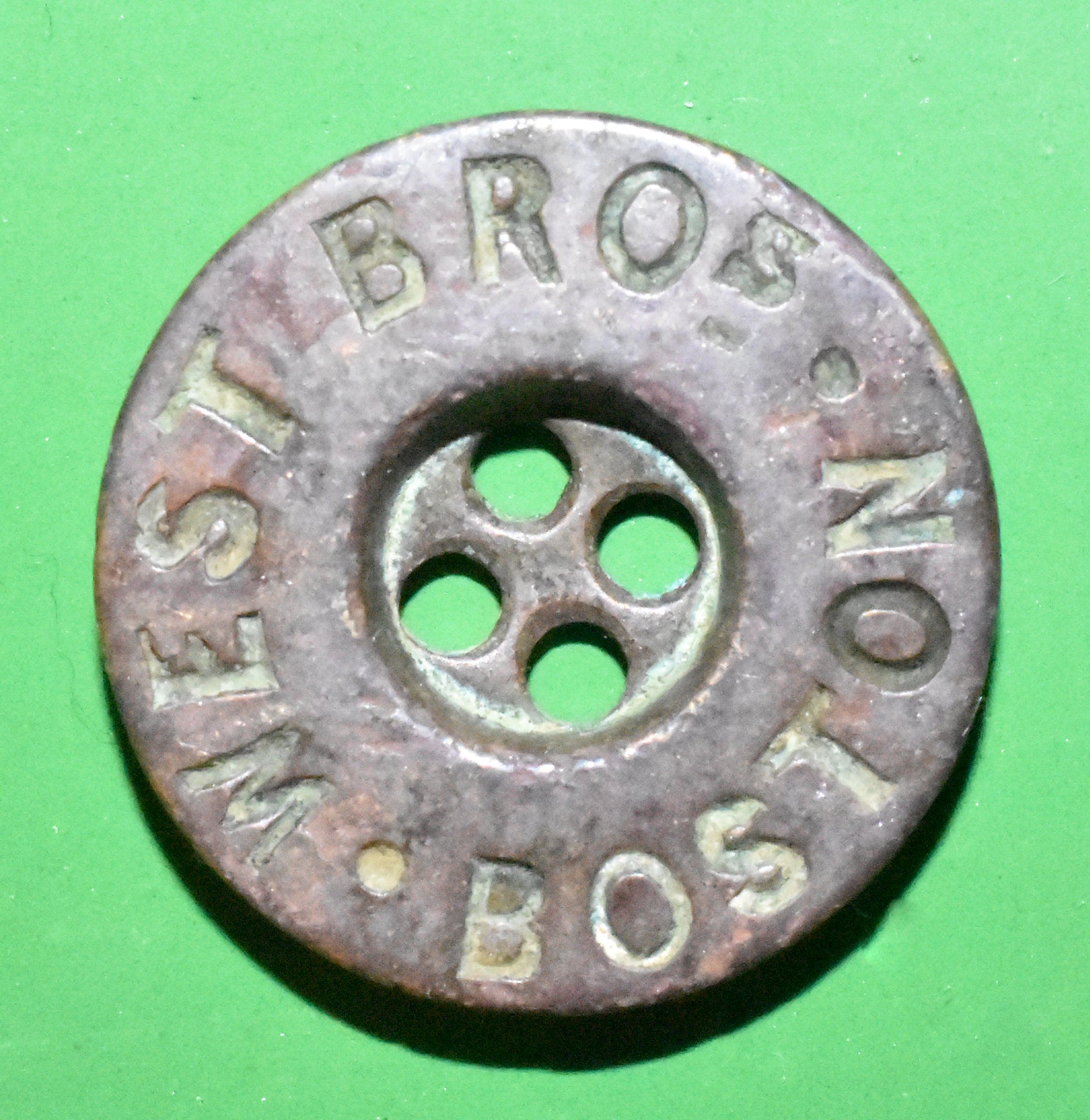 west Bro's Boston brass button