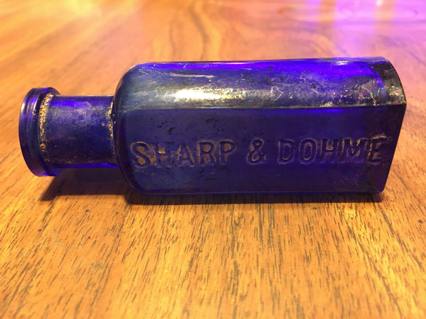 Sharp & Dohme Baltimore, MD. Pre 1900's Cobalt Bottle (Uncleaned)