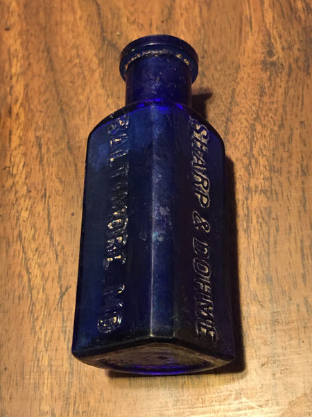 Sharp & Dohme Baltimore, MD. Pre 1900's Cobalt Bottle (Uncleaned)